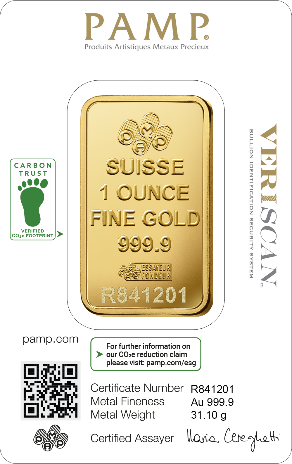 Lady Fortuna™ Gold Minted Bar - 1oz (Carbon Reduced) - Image 2